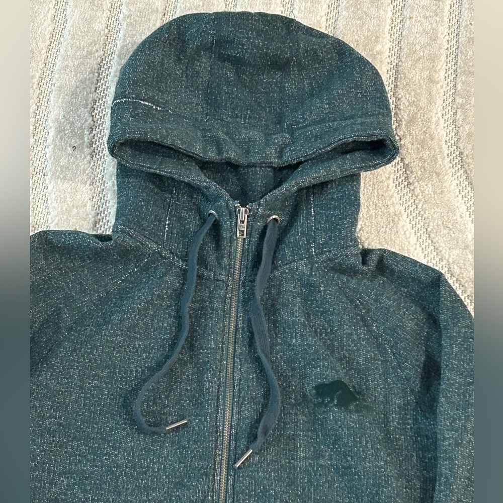 Roots Canada Women's Long Sleeve Full Zip Hoodie Jacket in Green/Teal - M